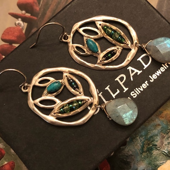 Silpada Silver, Turquoise and Labradorite Earrings - Picture 3 of 16